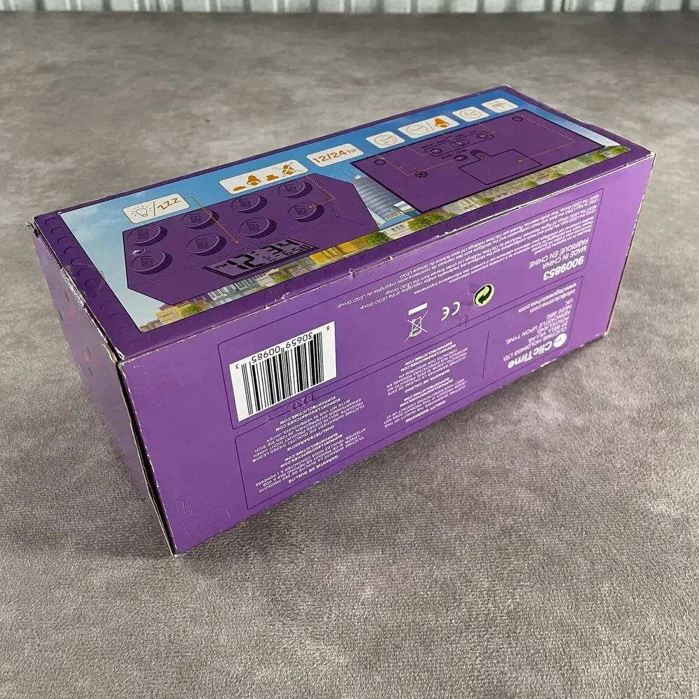 NOS LEGO Friends Brick Alarm Clock Purple Digital LCD 9009853 Girls Kids